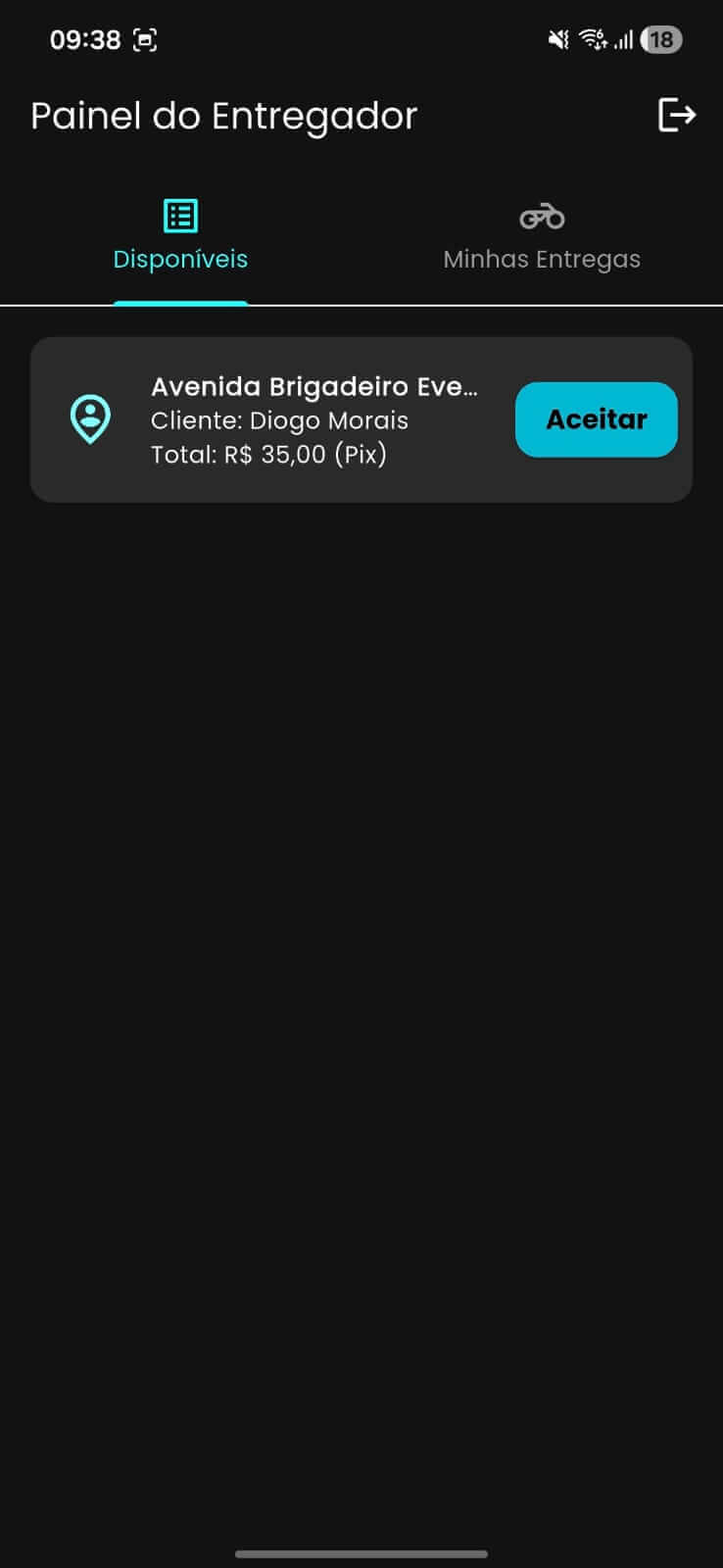 Fila de pedidos para motoboy